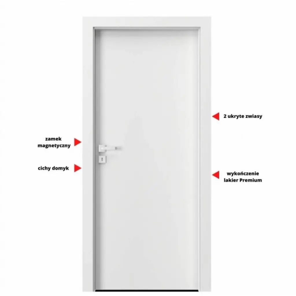 Drzwi Porta VECTOR Premium T Lewe 80cm bezprzylgowe, SPAPMT0L08UBI0AKU0H000, Drzwi wewnętrzne, Porta VECTOR Premium, PORTA